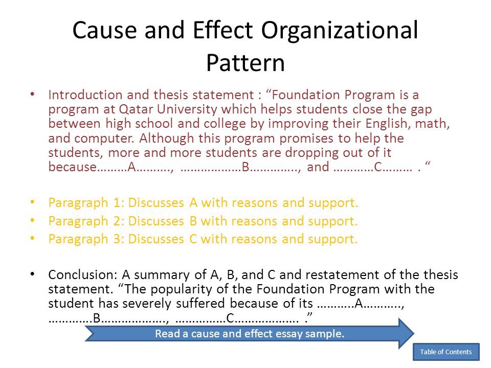 Writing a Cause-Effect Essay: Developing a Thesis Statement